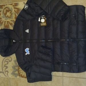 Detroit Lions Full Zip Parka Hoodie Puffer Jacket Winter Coat W Zip Pockets New